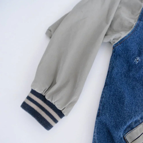 Vintage MV Sport Snapple Blue Denim & Canvas Button Up Bomber Jacket  Size XL - Picture 9 of 14